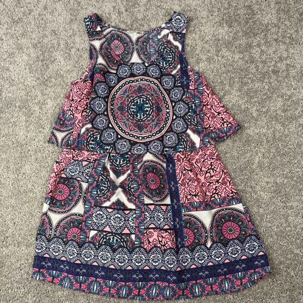 Charlotte Russe Strapless Boho Paisley Mandala Sm Romper Bright Colors Red Blue